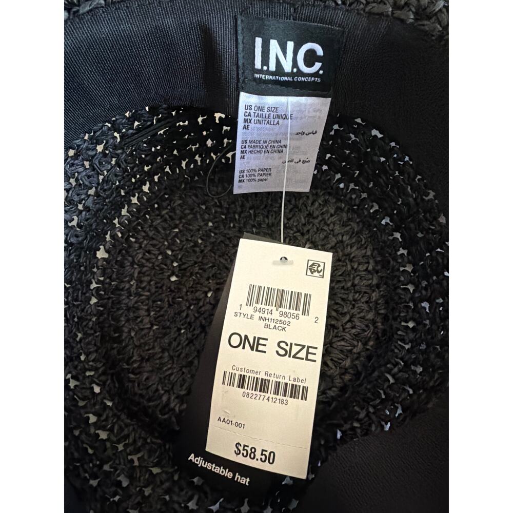 New I.N.C crochet bucket hat black & tan - Picture 3 of 5